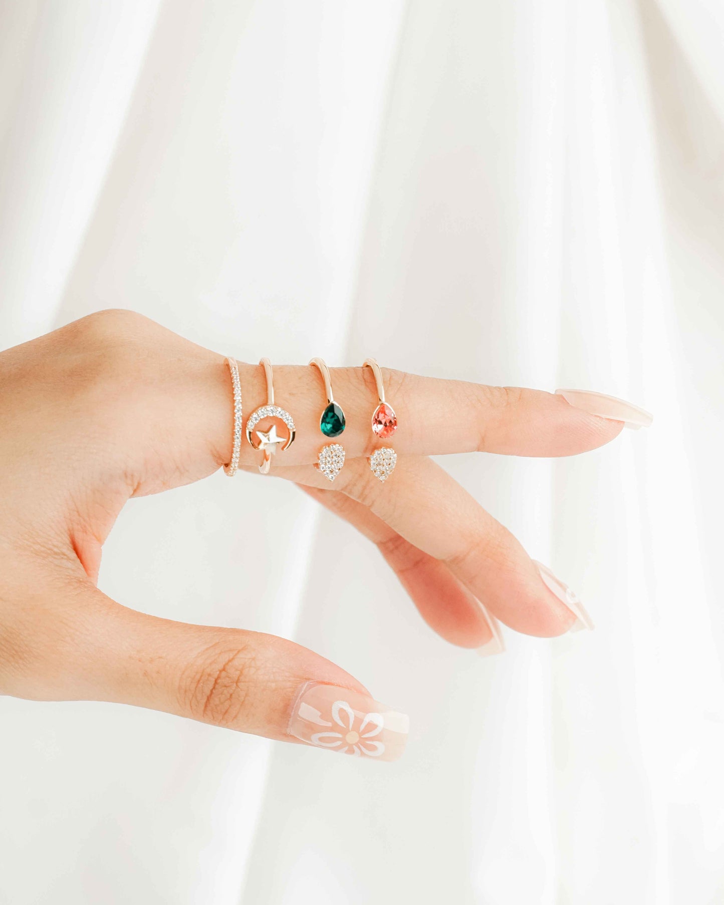 Velvet Green Rose Gold Ring