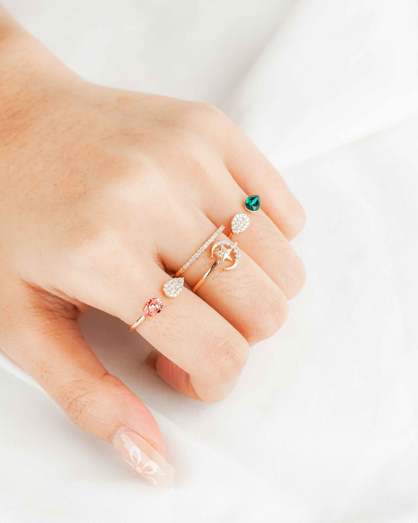 Velvet Green Rose Gold Ring