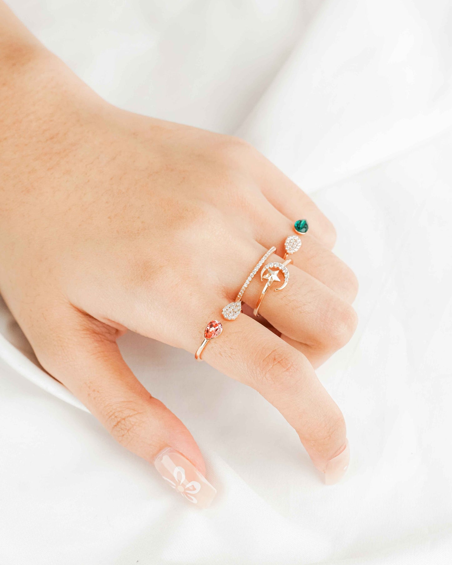 Velvet Green Rose Gold Ring