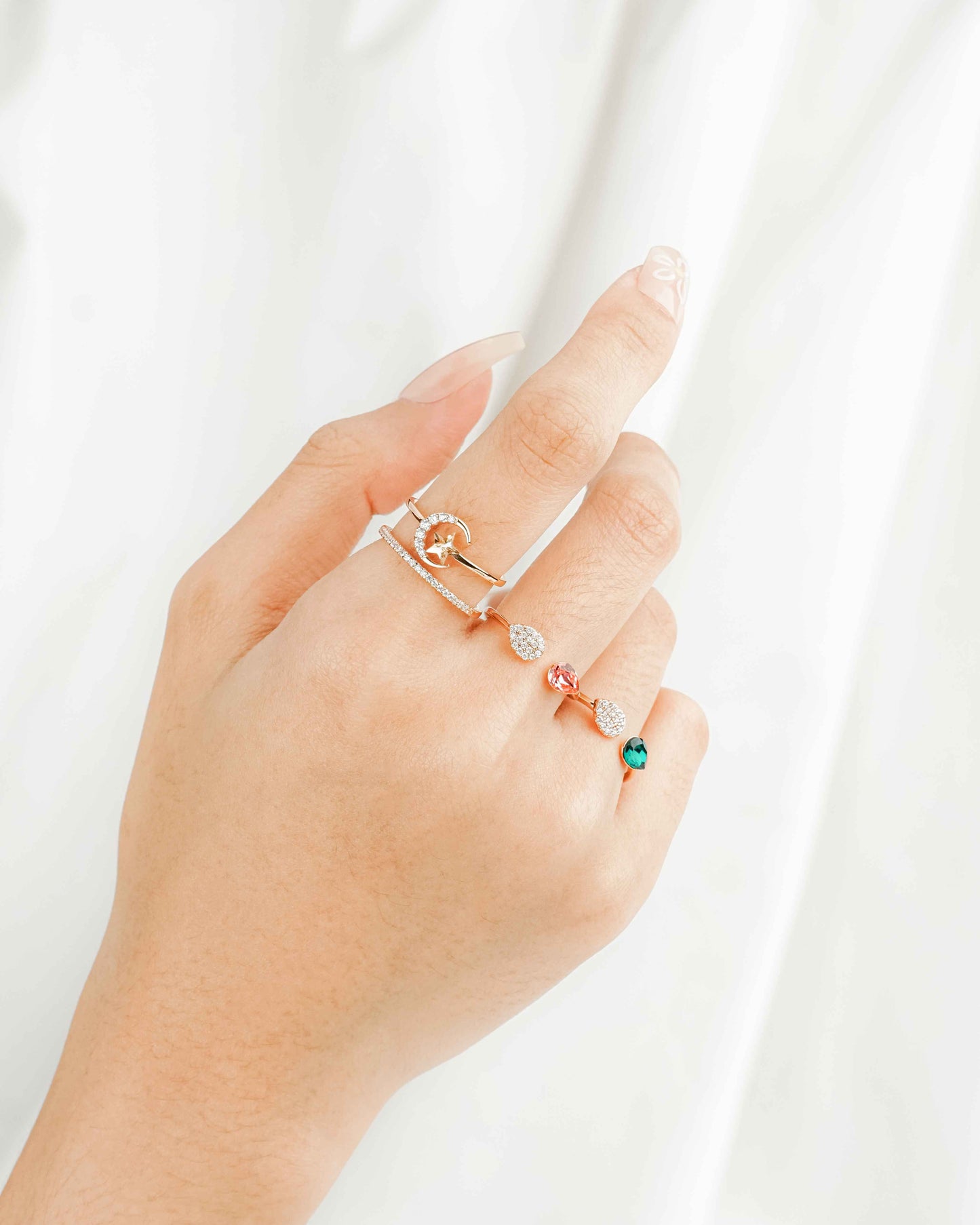 Velvet Green Rose Gold Ring