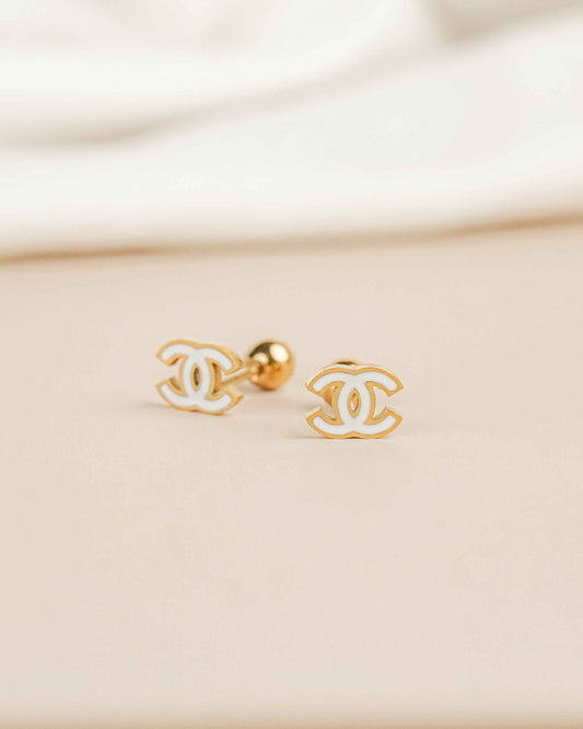 Chara Gold Screw Back Earrings