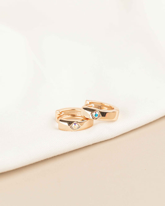 Line Rose Gold Hoop Earrings