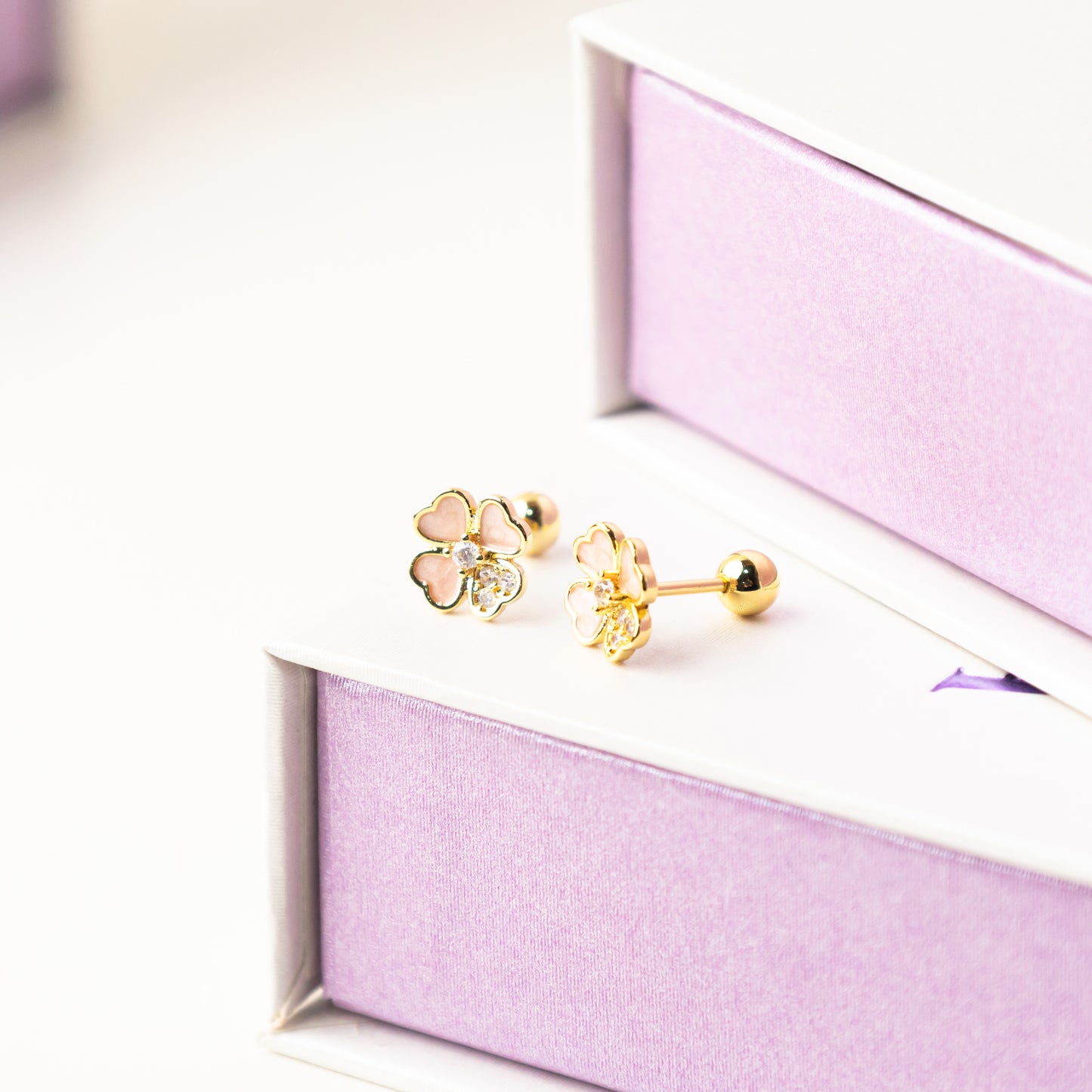 Petalia Gold Screw Back Earrings
