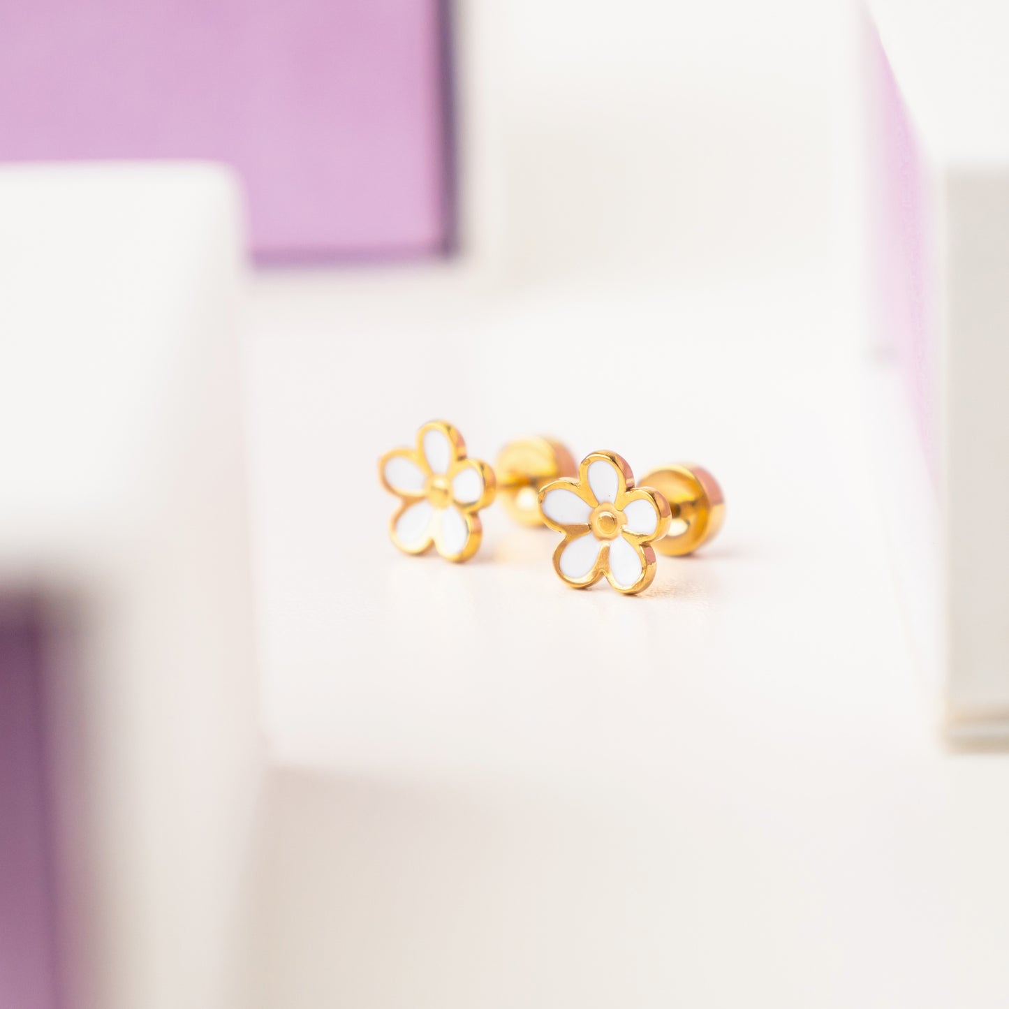 Rosie Gold Screw Back Earrings
