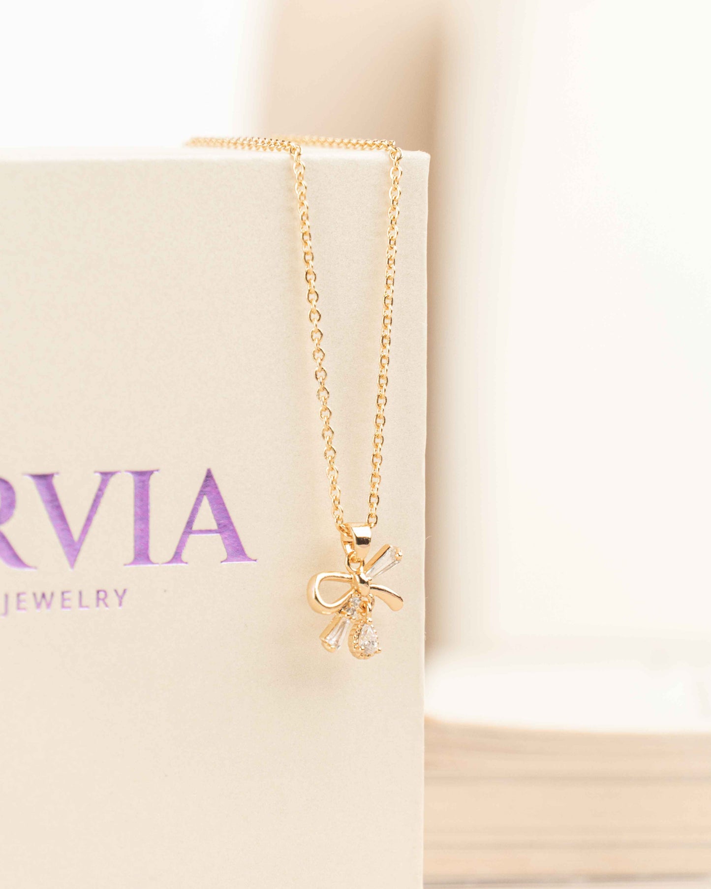 Ribbon Rose Gold Necklace