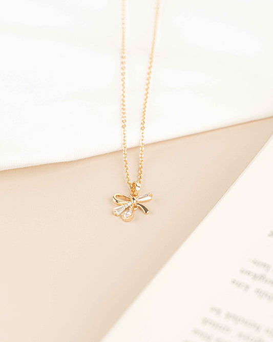 Ribbon Rose Gold Necklace