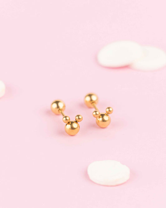 Miky Gold Screw Back Earrings