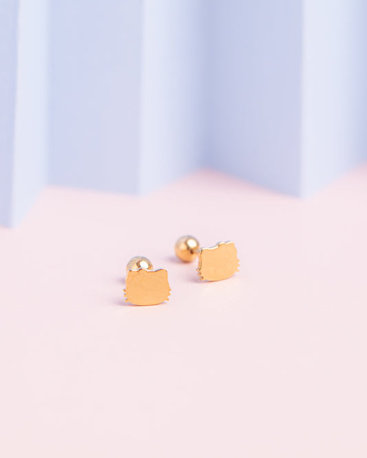 Kitty Screw Back Earrings