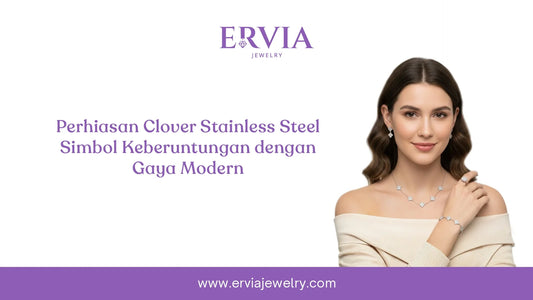 perhiasan clover stainless steel