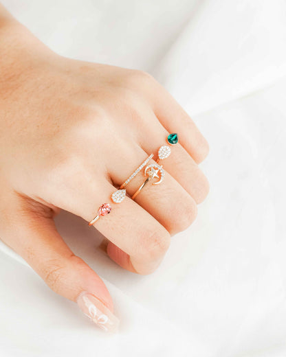 Velvet Green Rose Gold Ring