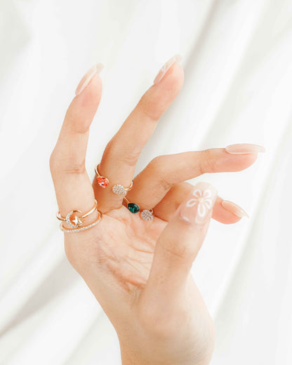 Velvet Green Rose Gold Ring