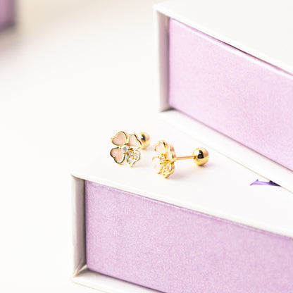 Petalia Gold Screw Back Earrings