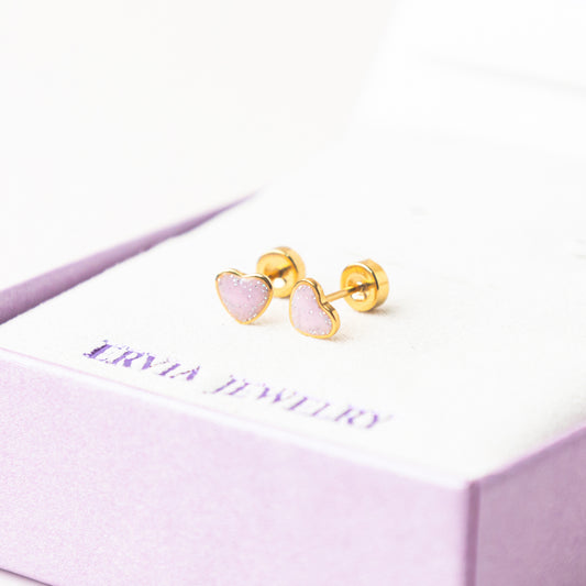 Blush Screw Back Earrings