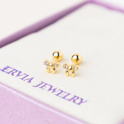 Blush Screw Back Earrings