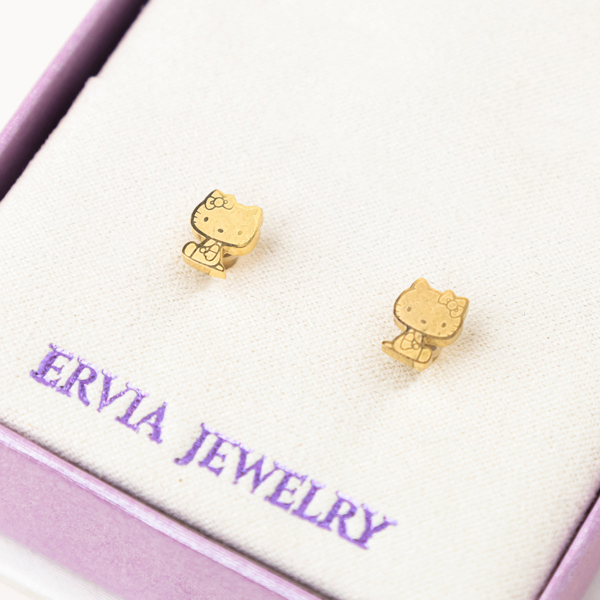 Kitty Screw Back Earrings
