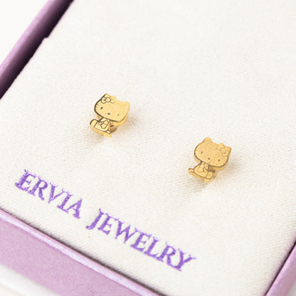 Kitty Screw Back Earrings