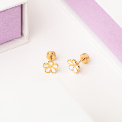 Rosie Gold Screw Back Earrings