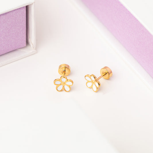Rosie Gold Screw Back Earrings