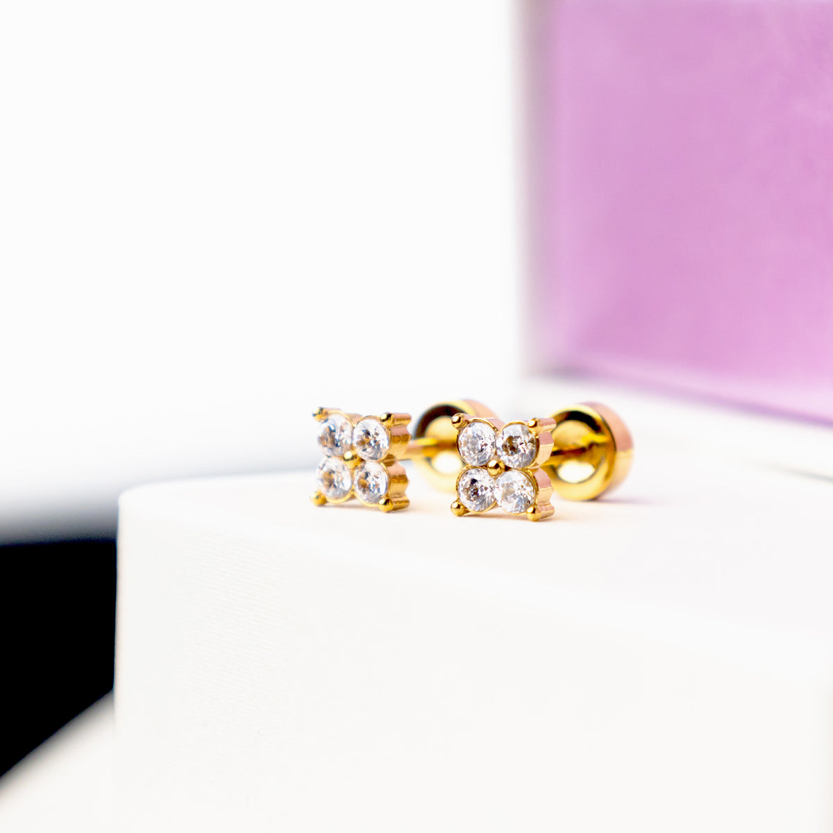 Zinn Screw Back Earrings