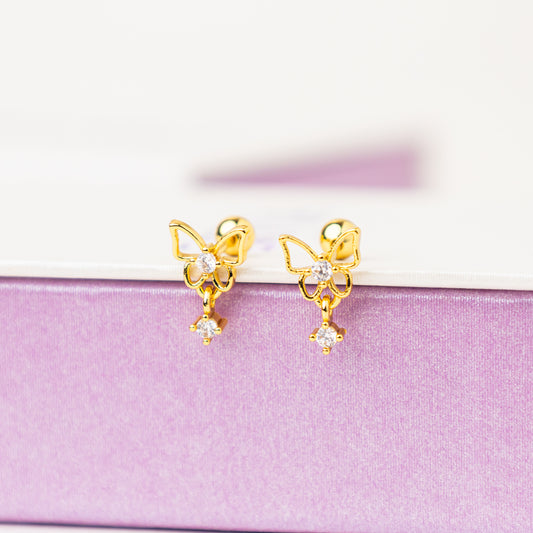 Nova Gold Screw Back Earrings