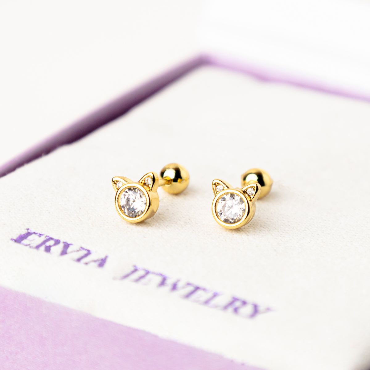 Cleo Gold Screw Back Earrings