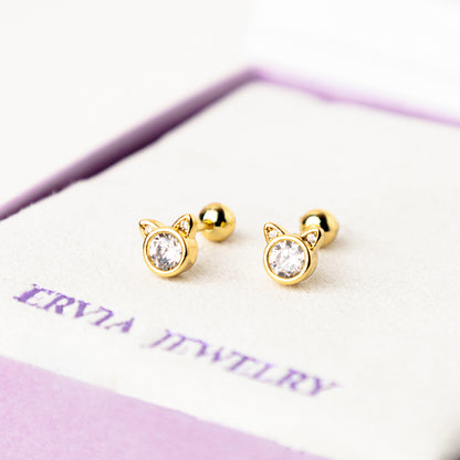 Cleo Gold Screw Back Earrings