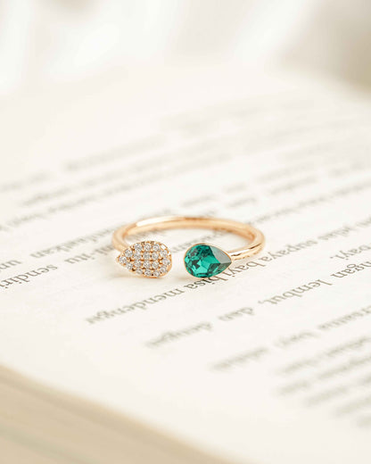 Velvet Green Rose Gold Ring