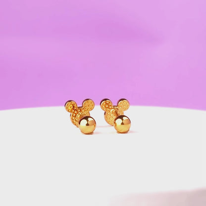 Miky Zirconia Screw Back Earrings