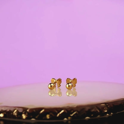 Mini Ribbon White Screw Back Earrings
